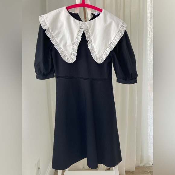 Zara Peter Pan Collar Knit Dress Size Small - Picture 4 of 5